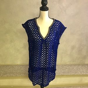 Lilly Pulitzer royal blue eyelet tunic XXL